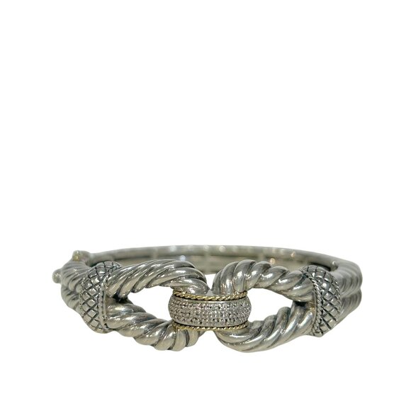 Andrea Candela 18K Gold & Silver Twisted Cable Diamond - Picture 1 of 3